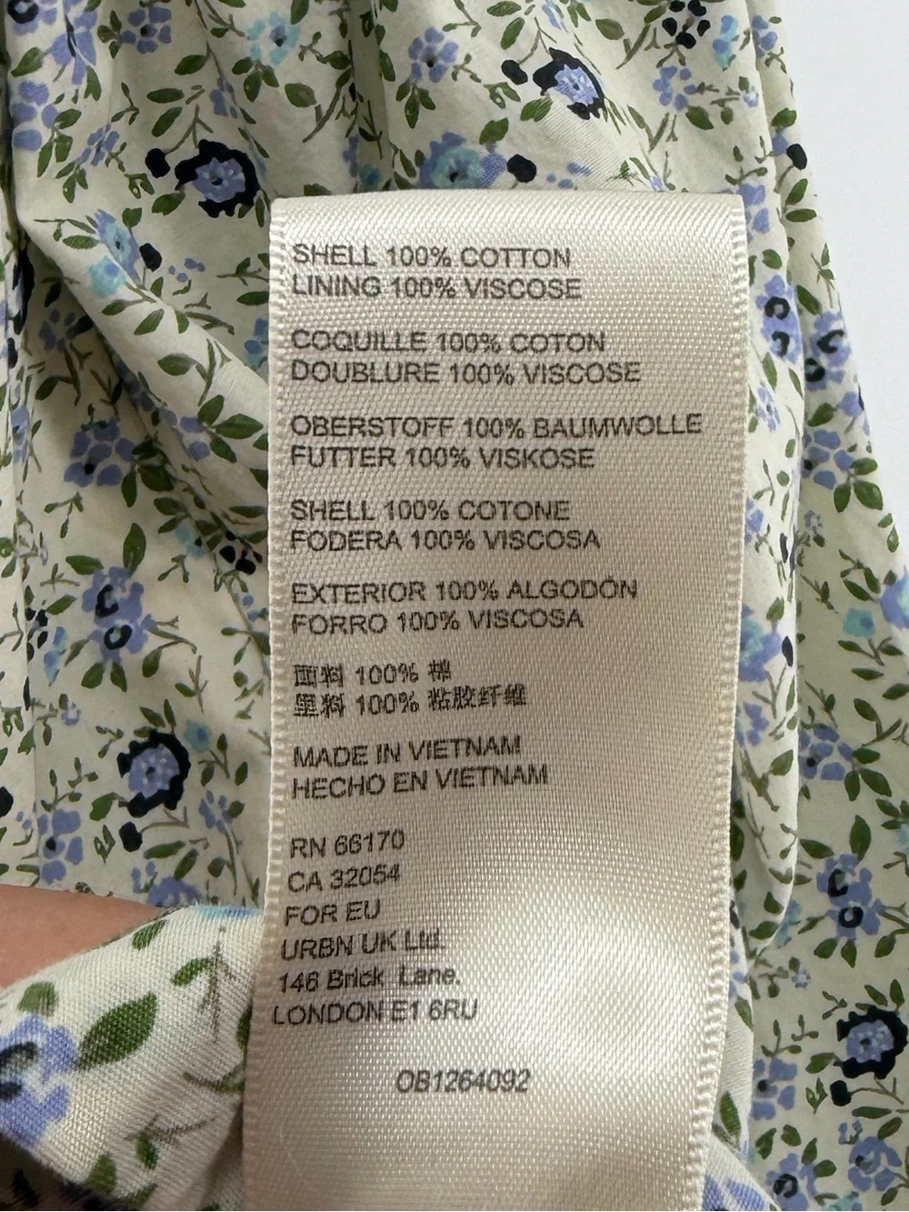 NWT Free People Petunia Mini Dress, Cream Blue Floral, Women's Medium - Picture 14 of 16